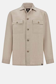 Linen Camp Overshirt, Sand, hi-res