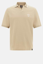 Cotton Piqué Polo Shirt, Beige, hi-res