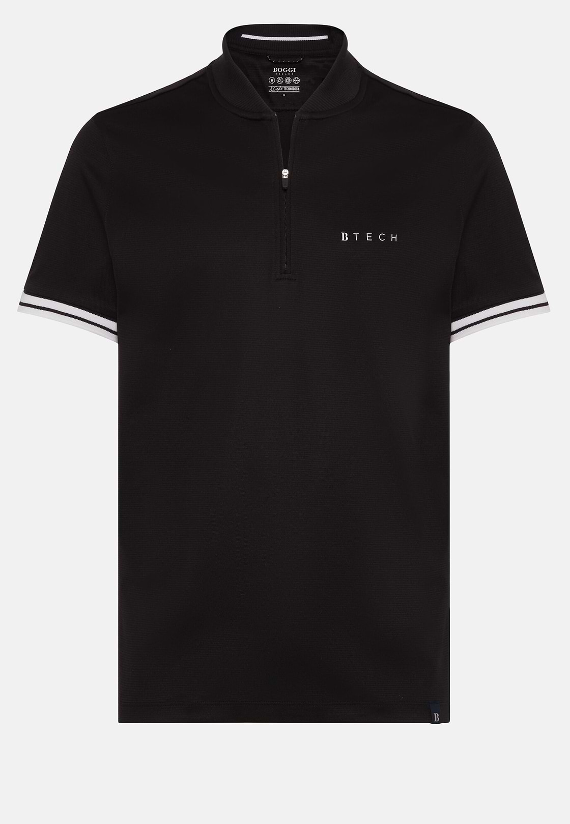 High-Performance Fabric Polo Shirt, Black, hi-res