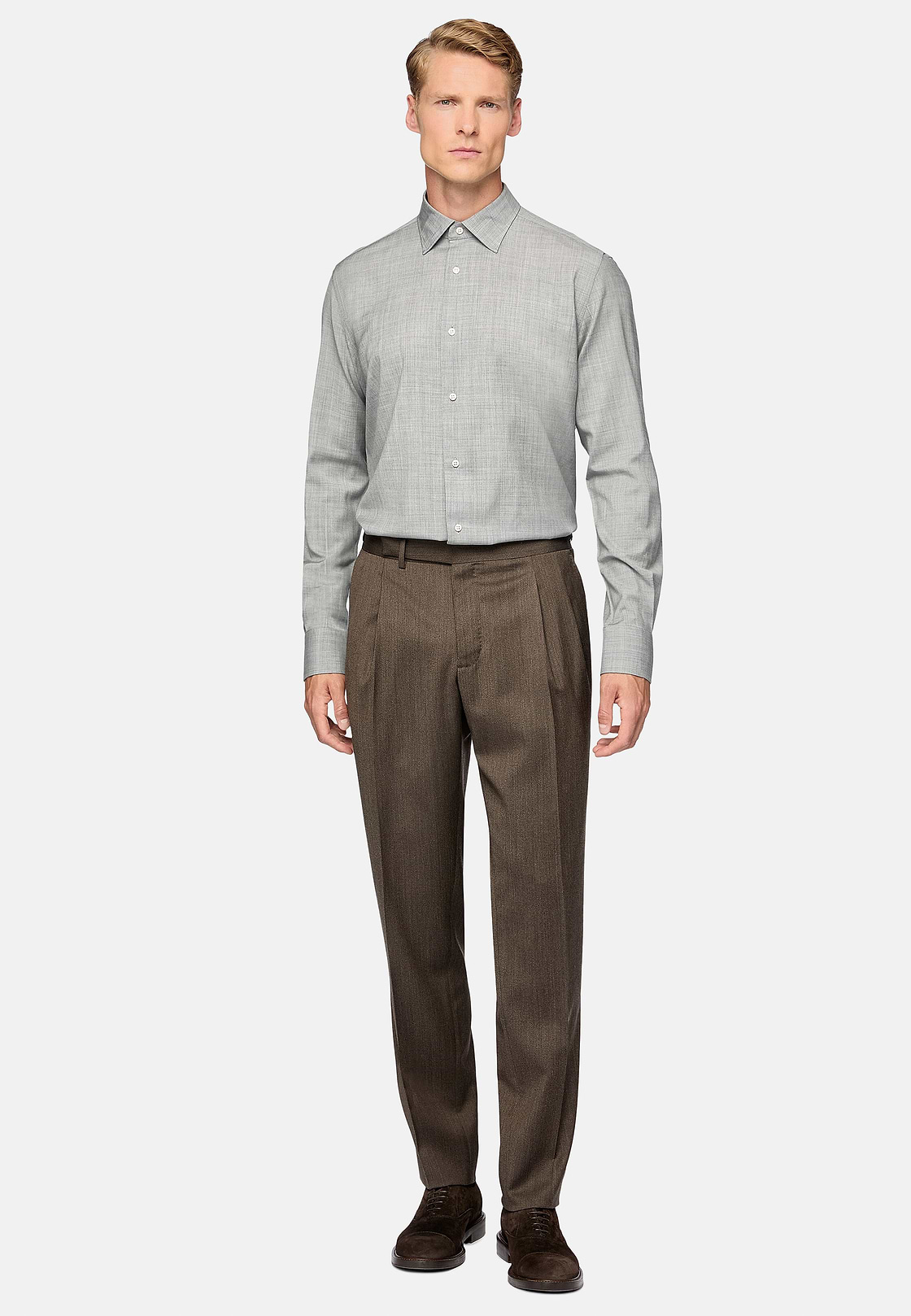 Regular Fit Wollen Overhemd, Grey, hi-res