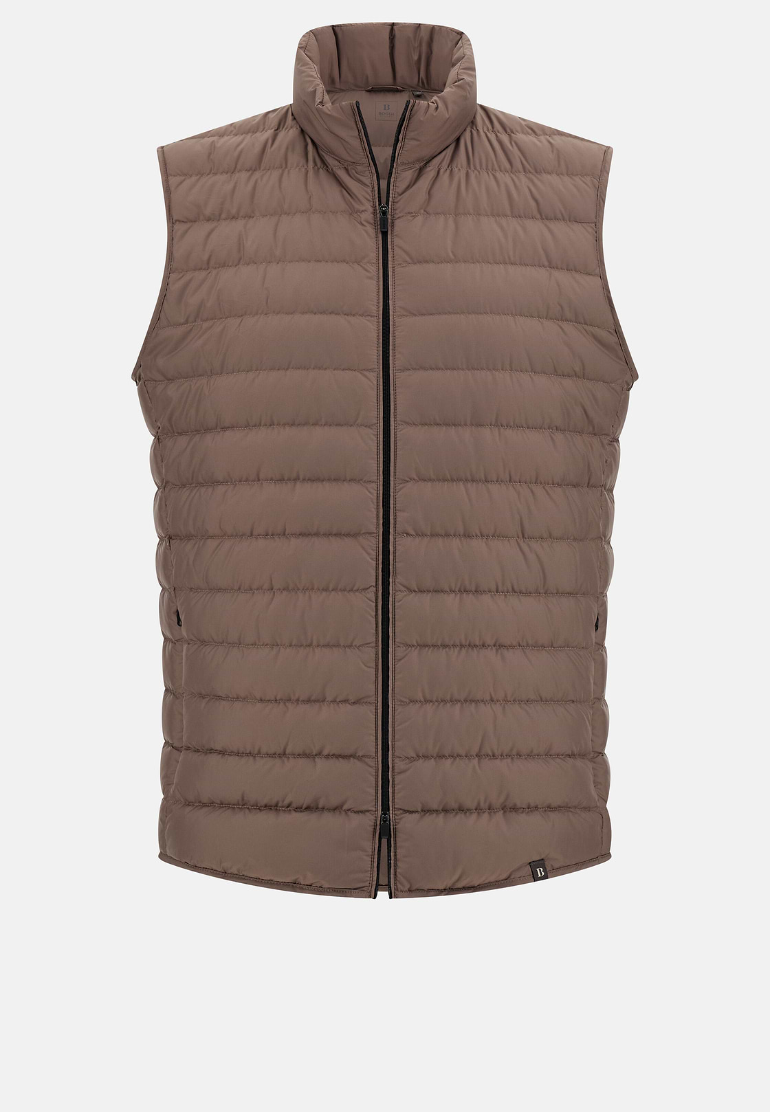 Gilet In Technical Fabric With Goose Down, Taupe, hi-res