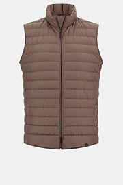 Gilet In Technical Fabric With Goose Down, Taupe, hi-res