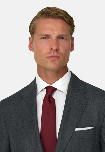 Pure Wool Bird's Eye Jacket, Medium grey, hi-res