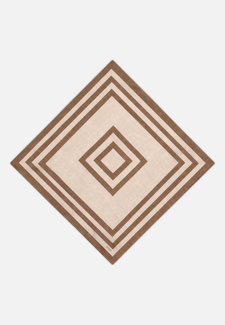 Bandana Contrast Border Print in Silk, Hazelnut, hi-res