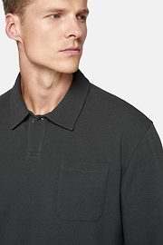 Cotton Piqué Polo Shirt, Charcoal, hi-res