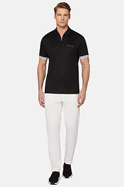 High-Performance Fabric Polo Shirt, Black, hi-res