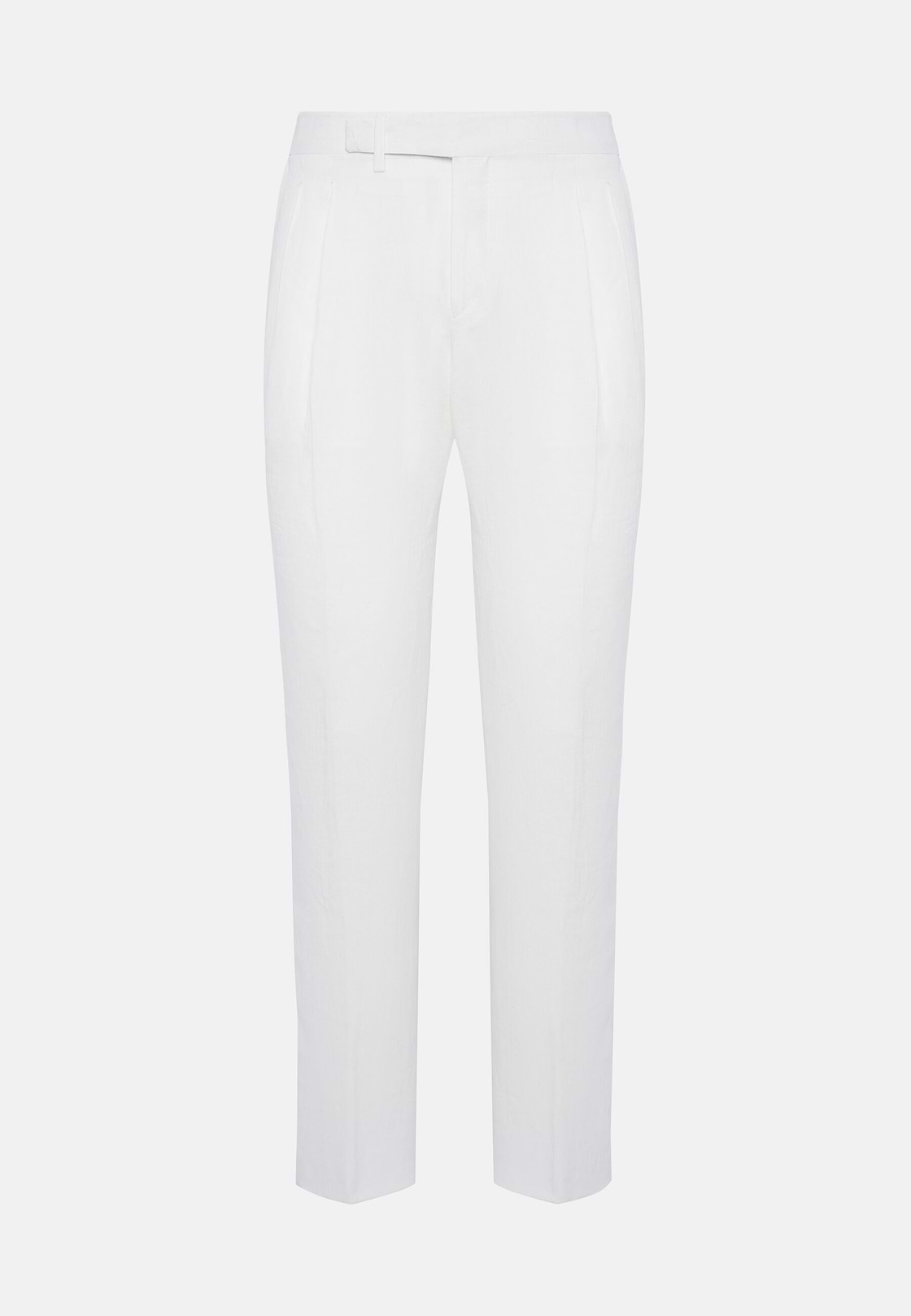 Pantalon En Pur Lin, Blanc, hi-res