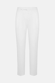 Pure Linen Trousers, White, hi-res