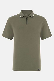 Pima Interlock Half Zip Polo, Military Green, thumb, 5