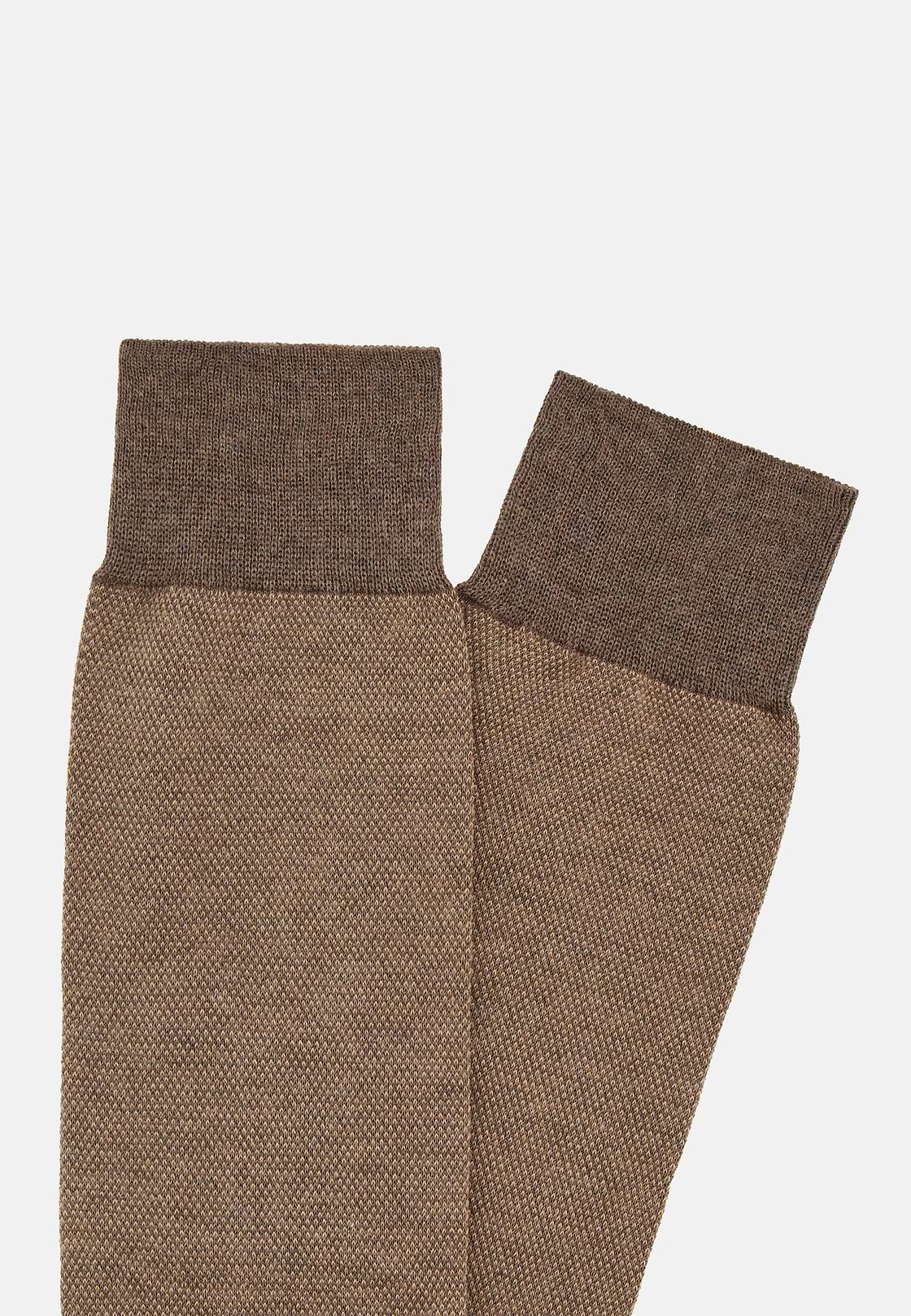 Cotton Oxford Socks, Taupe, hi-res