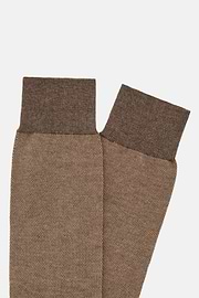 Cotton Oxford Socks, Taupe, hi-res