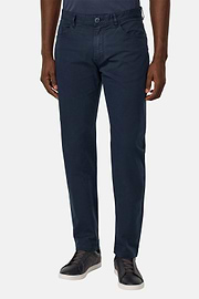 Stretch Cotton 5-Pocket Trousers, Navy blue, hi-res