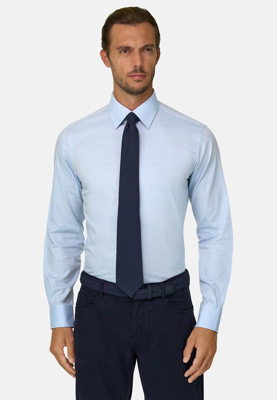 Chemise en Twill de Coton Regular Fit, Bleu clair, hi-res