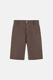 Cotton Linen Bermuda Shorts, Brown, hi-res