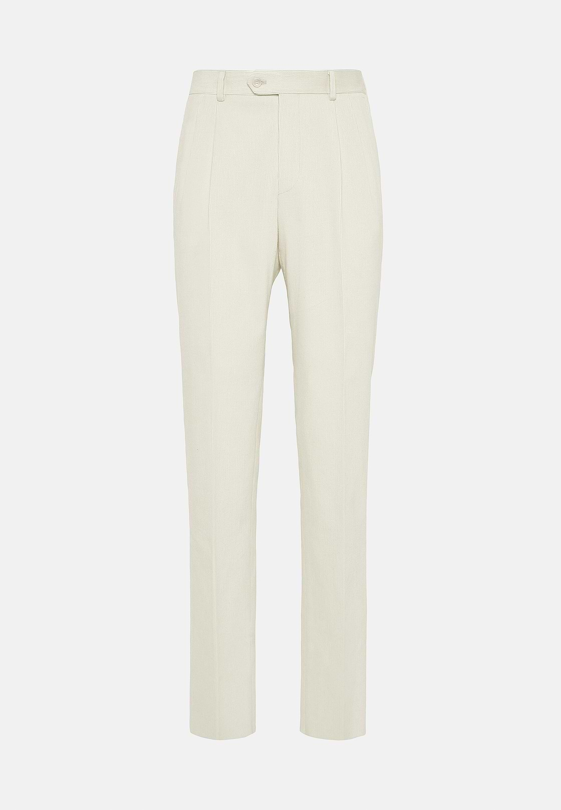 Cotton Velvet Trousers, Cream, hi-res