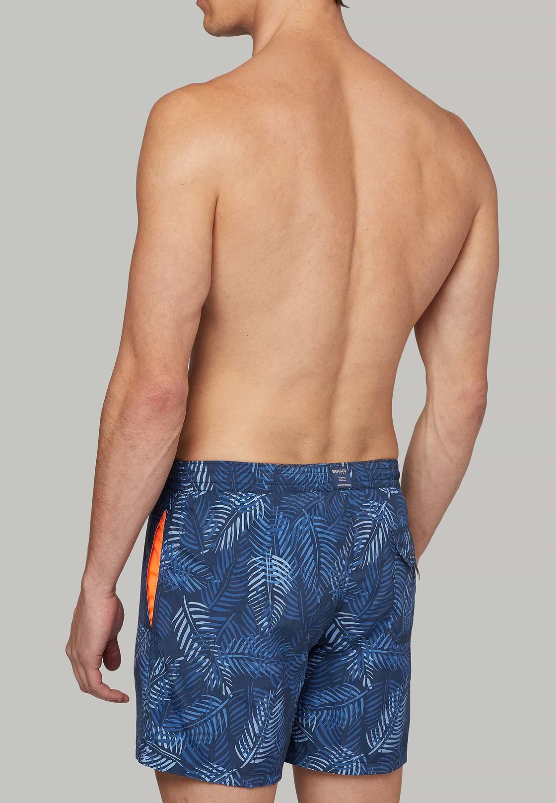 Badehose Mit Tarnblatt-Druck Blau, , hi-res, 1