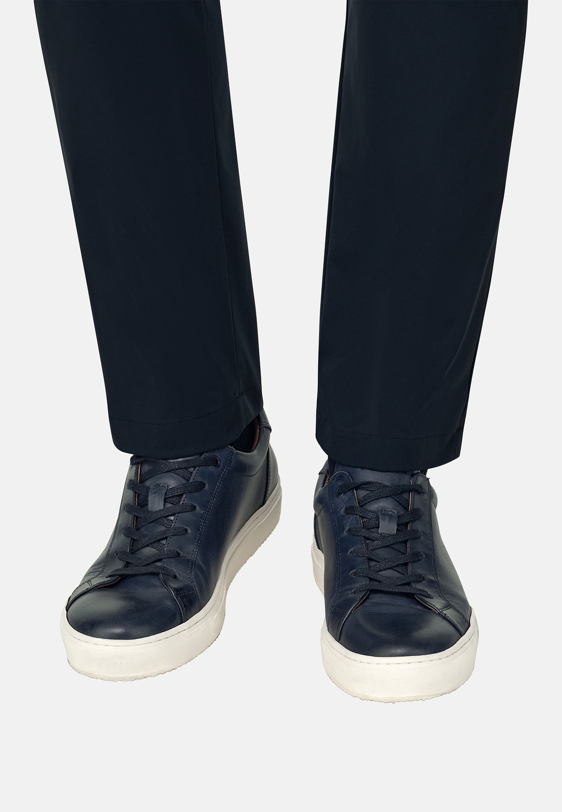 Sneakers Bleu Marine En Cuir, bleu marine, hi-res, 2