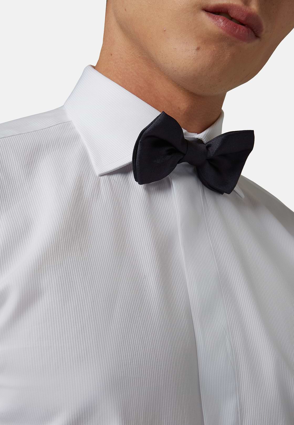 Blue Knotted Silk Bow Tie, Blue, hi-res