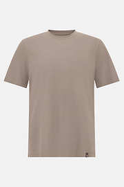 T-Shirt In Stretch Supima Cotton, Taupe, hi-res