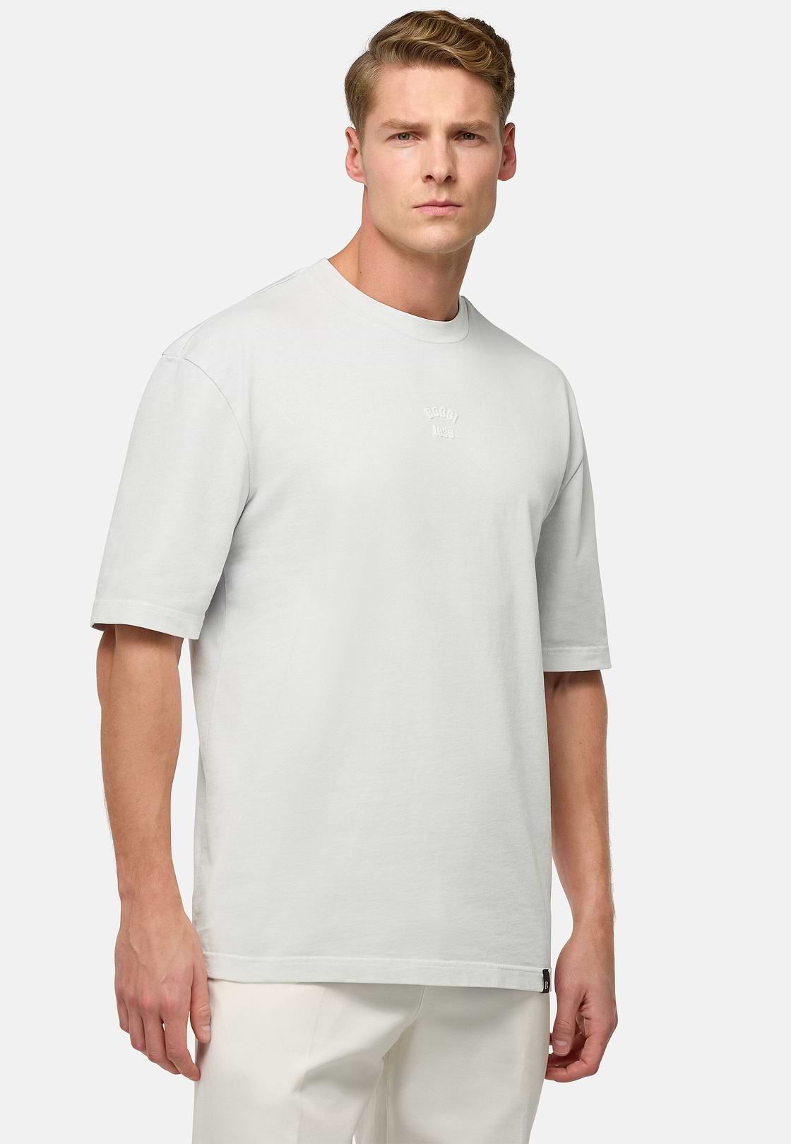 T-Shirt In Jersey Di Cotone, Ghiaccio, hi-res