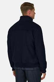 Jacket Padded in Wool Cashmere, Navy blue, thumb, 4
