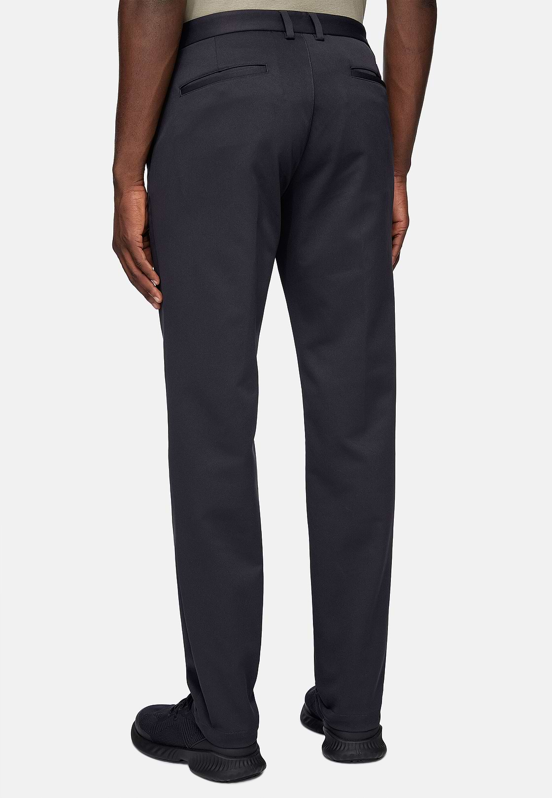 B Tech Trousers in Stretch Technical Fabric, Navy blue, hi-res