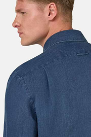 Camicia In Lino Regular Fit, Navy, hi-res