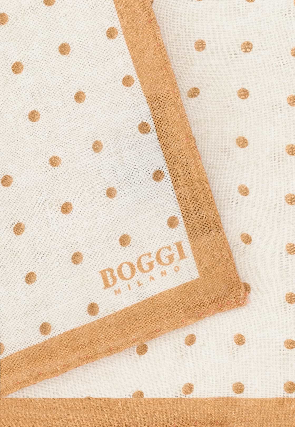 Polka Dot Linen Pocket Square, Orange, hi-res, 3