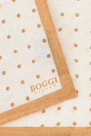 Polka Dot Linen Pocket Square, Orange, thumb, 3