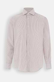 Overhemd Gestreept Katoen Non-Iron Slim Fit, Burgundy, thumb, 7