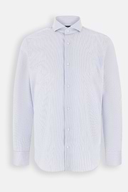 Shirt Striped Cotton Slim Fit, Light Blue, thumb, 7