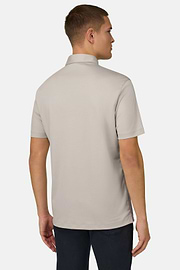 Polo In Misto Seta, Sabbia, thumb, 3