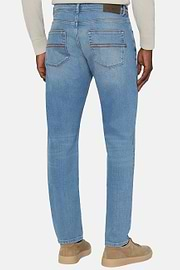 Light Blue Stretch Denim Jeans, Light Blue, hi-res