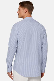 Regular Fit Sky Blue Striped Seersucker Shirt, Light Blue, hi-res