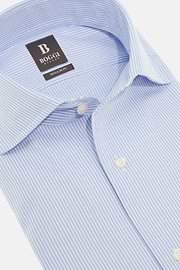 Chemise À Rayures En Coton Regular Fit, Bleu clair, hi-res