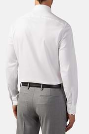 White Slim Fit Cotton Pin Point Shirt, White, thumb, 5