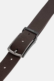 Reversible Leather Belt, Dark brown, thumb, 3