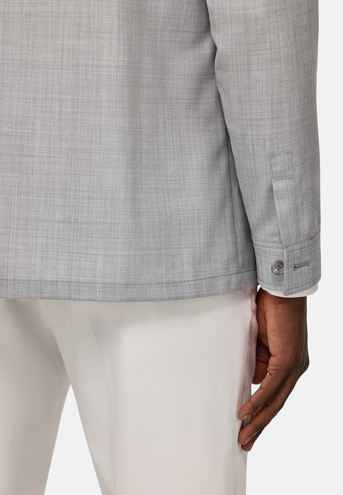 Giacca Camicia Link In Lana, Grigio, hi-res