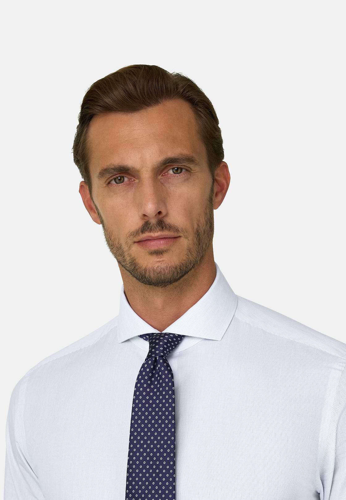 Shirt Striped Cotton Slim Fit, Blue, hi-res, 3