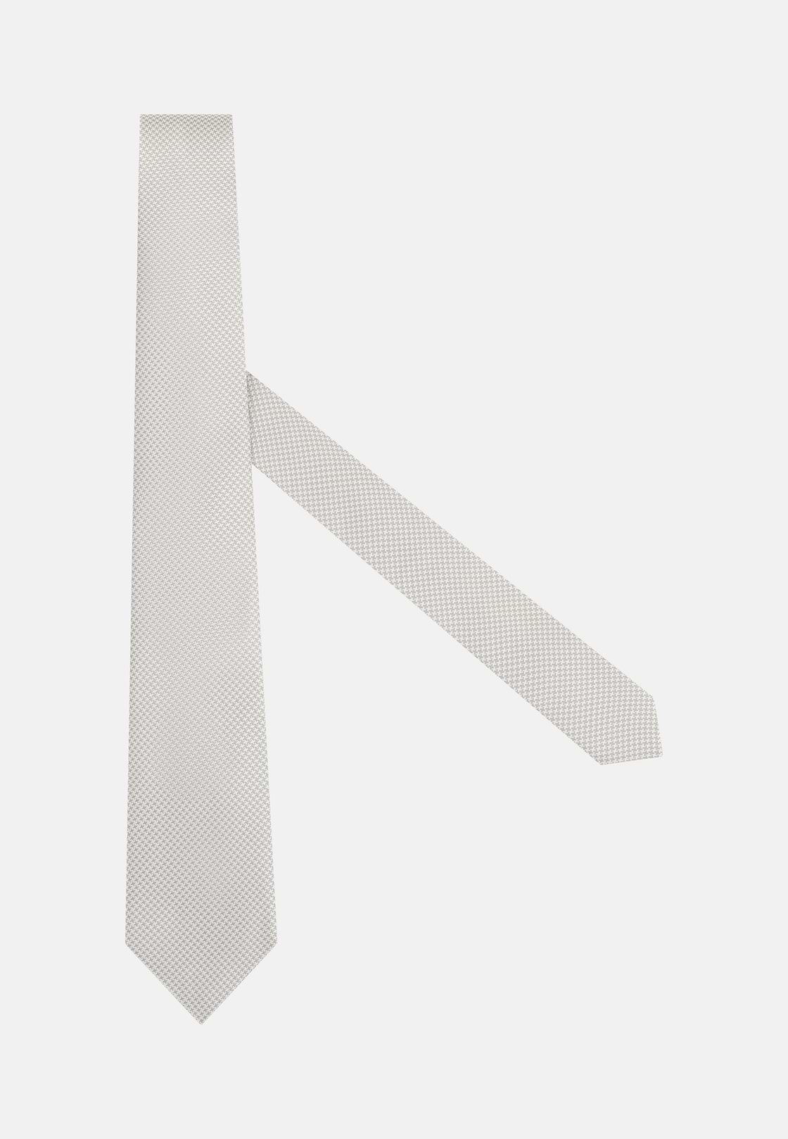 Houndstooth Silk Formal Tie, Silver, hi-res, 1