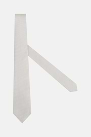 Houndstooth Silk Formal Tie, Silver, thumb, 1