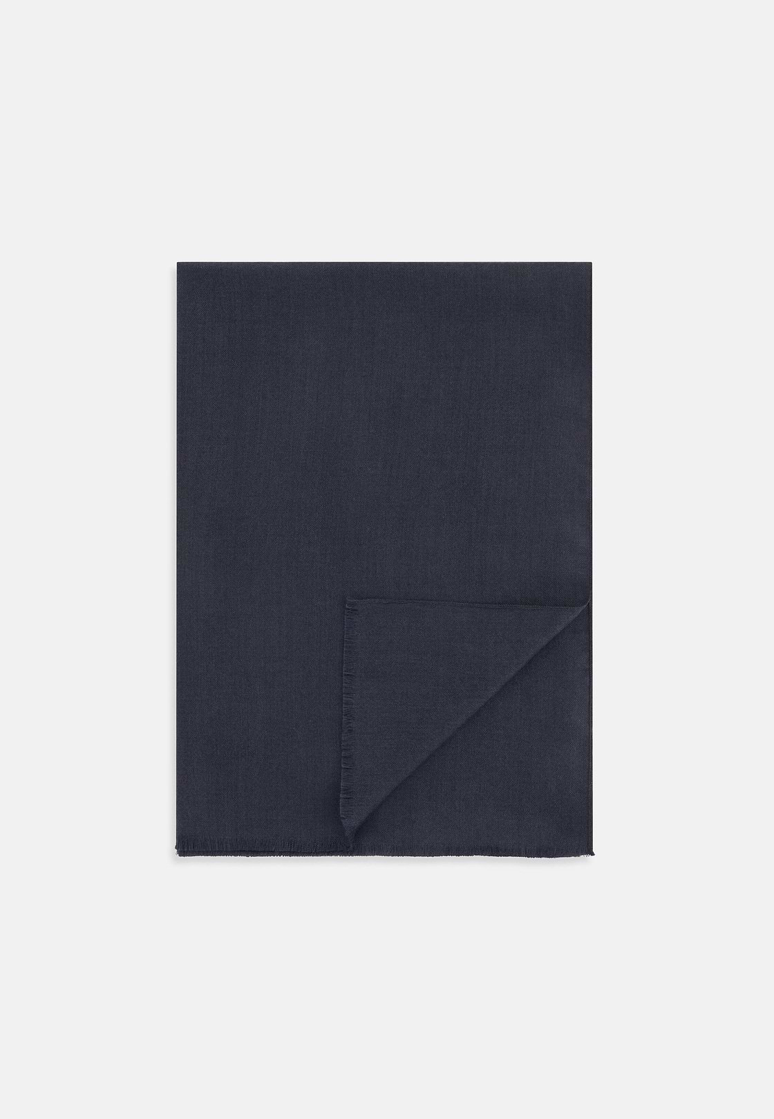 Scarf in Wool and Silk, Navy blue, hi-res, 1