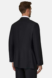 Black Wool Tuxedo Jacket with Peak Lapels, Black, thumb, 4