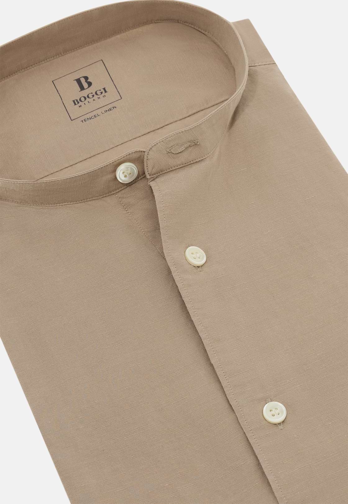 Regular Fit Tencel Linen Shirt, Sand, hi-res