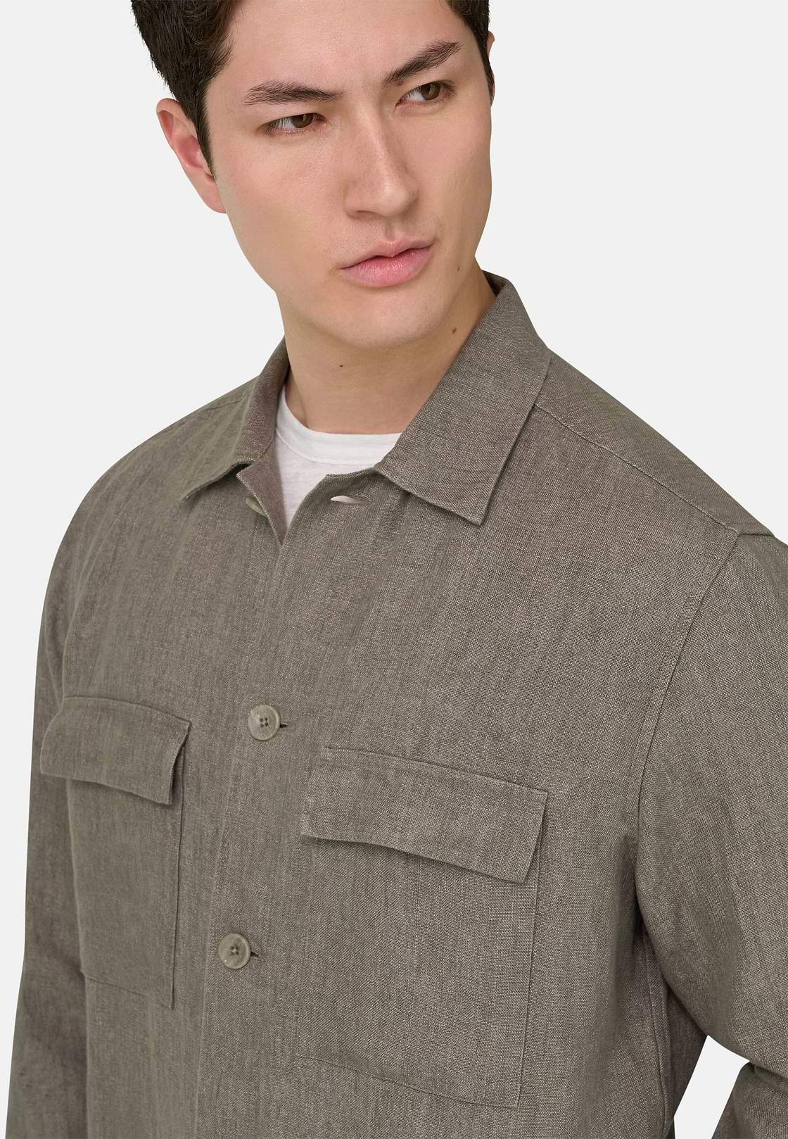 Link Shirt Jacket in Pure Washed Linen, Light Green, hi-res, 4