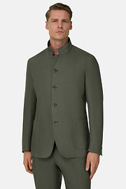 Pure Linen Jacket, Green, thumb, 2