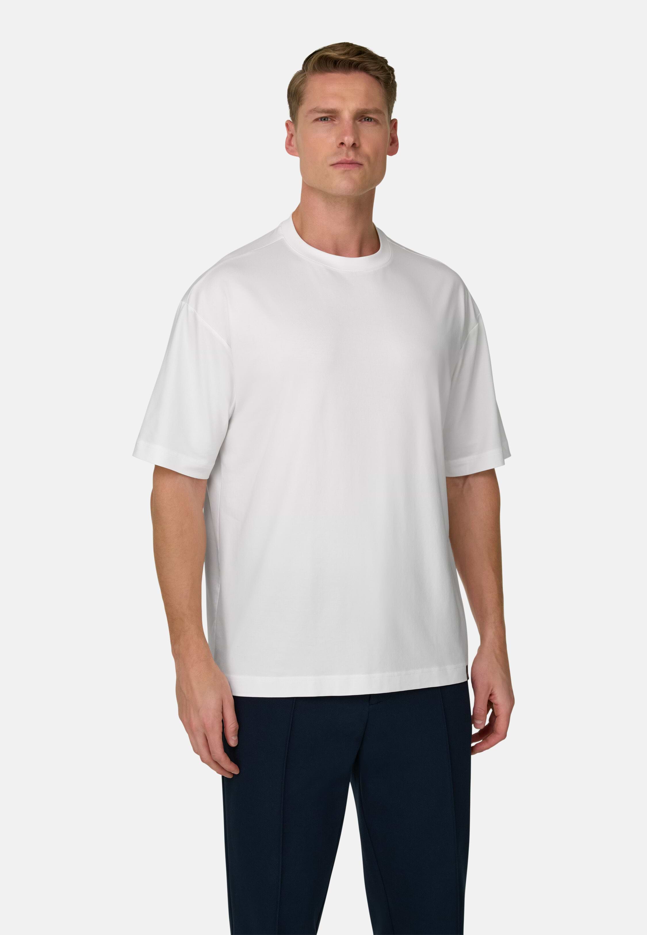 Men's High-Performance Jersey T-Shirt With S.Cafè Yarn, White
