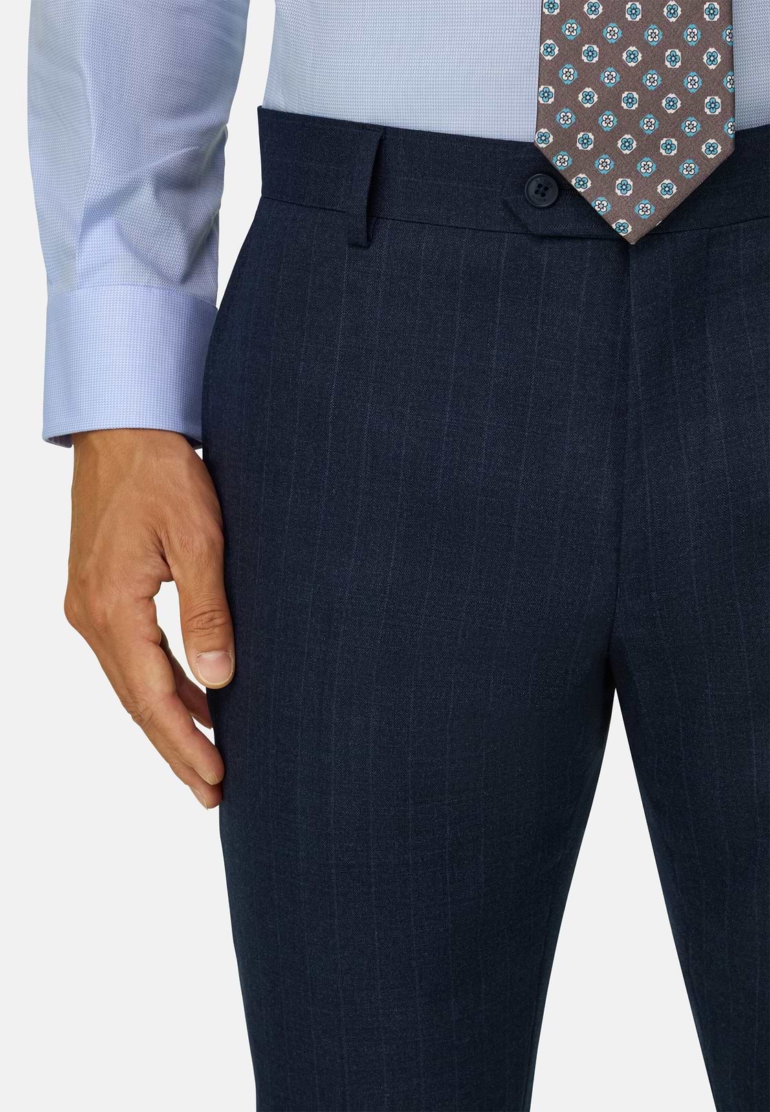 Suit Stretch Wool Cashmere Silk, Navy blue, hi-res, 3