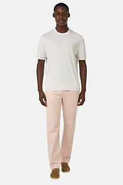Cotton Crêpe Knit T-Shirt, White, hi-res