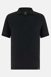 Polo En Jersey De Lin Extensible, Noir, thumb, 5